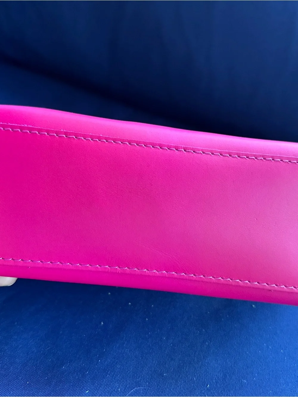 Portland Leather Hot Pink Zip XL Cosmetic Pouch - Picture 3 of 5